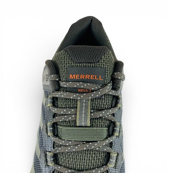 Merrell Nova 3 Olive Green Men\'s Trail Running Hiking Shoes J067609